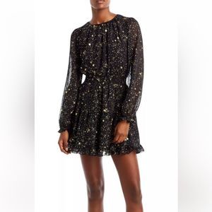 AQUA Metallic Stripe Star Print
Mini Dress sz L